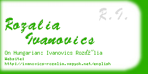 rozalia ivanovics business card